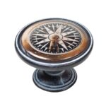 Πομολάκι Vintage Πατίνα Μαύρο Nautical Compass Black Φ37mm