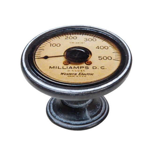 550NF82 Πομολάκι Vintage Πατίνα Μαύρο Vintage Milliamperes Gauge Φ37mm - Image 1