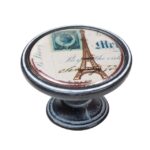 Πομολάκι Vintage Πατίνα Μαύρο Eiffel Tower Paris Φ37mm