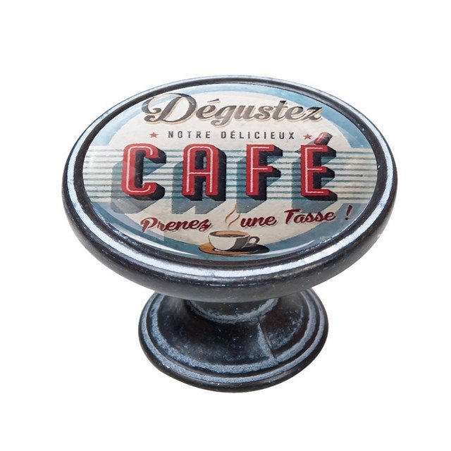 550NF85 Πομολάκι Vintage Πατίνα Μαύρο Vintage Café Sign Φ37mm - Image 1