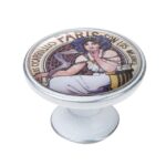 Πομολάκι Vintage Πατίνα Ασημί Paris Art Nouveau Lady Φ37mm