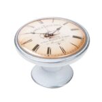 Πομολάκι Vintage Πατίνα Ασημί Classic Roman Clock Φ37mm
