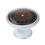 Πομολάκι Vintage Πατίνα Ασημί Brown Mandala Φ37mm