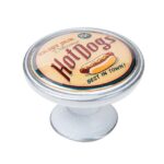 Πομολάκι Vintage Πατίνα Ασημί Hot Dogs Retro Φ37mm