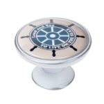 Πομολάκι Vintage Πατίνα Ασημί Ship Wheel Φ37mm
