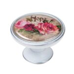Πομολάκι Vintage Πατίνα Ασημί Hope Roses Φ37mm