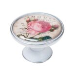 Πομολάκι Vintage Πατίνα Ασημί Amours Rose Φ37mm