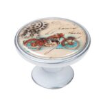 Πομολάκι Vintage Πατίνα Ασημί Retro Motorcycle Blue Φ37mm