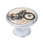 Πομολάκι Vintage Πατίνα Ασημί Classic Motorcycle Black Φ37mm