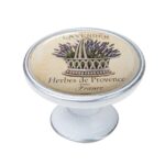 Πομολάκι Vintage Πατίνα Ασημί Lavender Basket Φ37mm