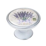 Πομολάκι Vintage Πατίνα Ασημί Lavender Postcard Φ37mm