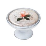 Πομολάκι Vintage Πατίνα Ασημί Magnolia Flower Φ37mm