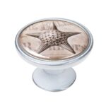 Πομολάκι Vintage Πατίνα Ασημί Starfish Φ37mm