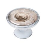 Πομολάκι Vintage Πατίνα Ασημί Spiral Shell Φ37mm