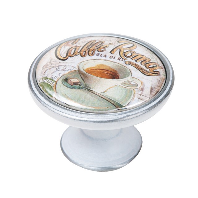 550PB62 Πομολάκι Vintage Πατίνα Ασημί Caffè Roma Φ37mm - Image 1