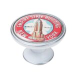Πομολάκι Vintage Πατίνα Ασημί Empire State Building Φ37mm