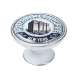 Πομολάκι Vintage Πατίνα Ασημί Hotel Times Square New York Φ37mm