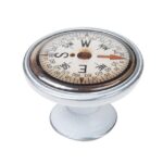 Πομολάκι Vintage Πατίνα Ασημί Explorer Compass Φ37mm