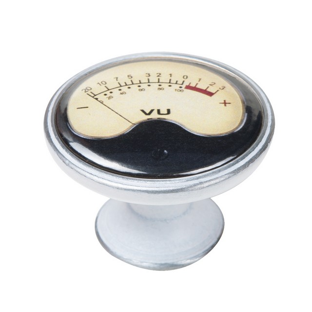550PB80 Πομολάκι Vintage Πατίνα Ασημί Vintage VU Meter Φ37mm - Image 1