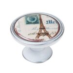 Πομολάκι Vintage Πατίνα Ασημί Eiffel Tower Paris Φ37mm