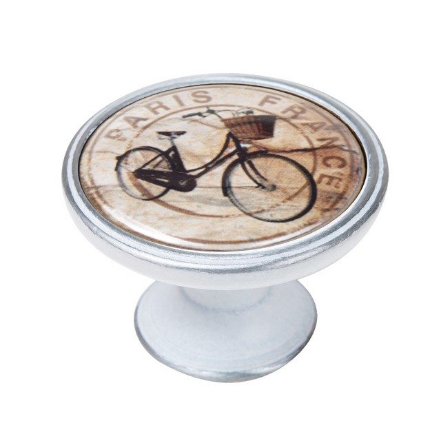 550PB84 Πομολάκι Vintage Πατίνα Ασημί Vintage Bicycle Φ37mm - Image 1
