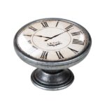 Πομολάκι Επίπλου Vintage Ασημί Αντικέ Φ37 – Κλασικό Ρολόι
