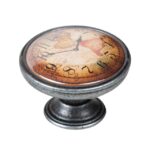 Πομολάκι Επίπλου Vintage Ασημί Αντικέ Φ37 – Antique Clock Map