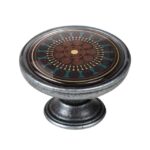 Πομολάκι Επίπλου Vintage Ασημί Αντικέ Φ37 – Mandala Καφέ