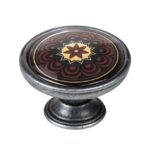 Πομολάκι Επίπλου Vintage Ασημί Αντικέ Φ37 – Floral Mandala