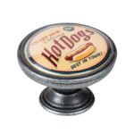 Πομολάκι Επίπλου Vintage Ασημί Αντικέ Φ37 – Hot Dogs