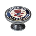Πομολάκι Επίπλου Vintage Ασημί Αντικέ Φ37 – Motor Oil Gasoline