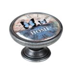 Πομολάκι Επίπλου Vintage Ασημί Αντικέ Φ37 – Home Butterflies