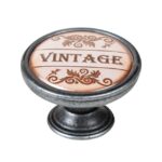 Πομολάκι Επίπλου Vintage Ασημί Αντικέ Φ37 – Vintage