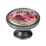 Πομολάκι Επίπλου Vintage Ασημί Αντικέ Φ37 – Hope Roses
