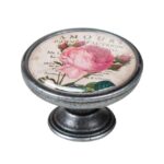 Πομολάκι Επίπλου Vintage Ασημί Αντικέ Φ37 – Amours Rose