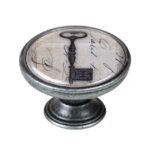 Πομολάκι Επίπλου Vintage Ασημί Αντικέ Φ37 – Αντικέ Κλειδί