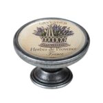 Πομολάκι Επίπλου Vintage Ασημί Αντικέ Φ37 – Lavender Provence
