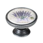 Πομολάκι Επίπλου Vintage Ασημί Αντικέ Φ37 – Bouquet Lavender