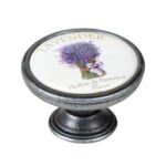 Πομολάκι Επίπλου Vintage Ασημί Αντικέ Φ37 – Lavender France
