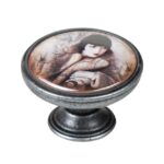 Πομολάκι Επίπλου Vintage Ασημί Αντικέ Φ37 – Vintage Woman