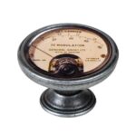 Πομολάκι Επίπλου Vintage Ασημί Αντικέ Φ37 – Radio Gauge
