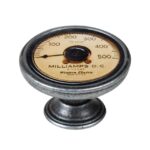 Πομολάκι Επίπλου Vintage Ασημί Αντικέ Φ37 – Milliamps Gauge