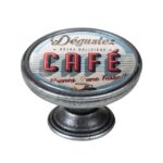 Πομολάκι Επίπλου Vintage Ασημί Αντικέ Φ37 – Café Sign