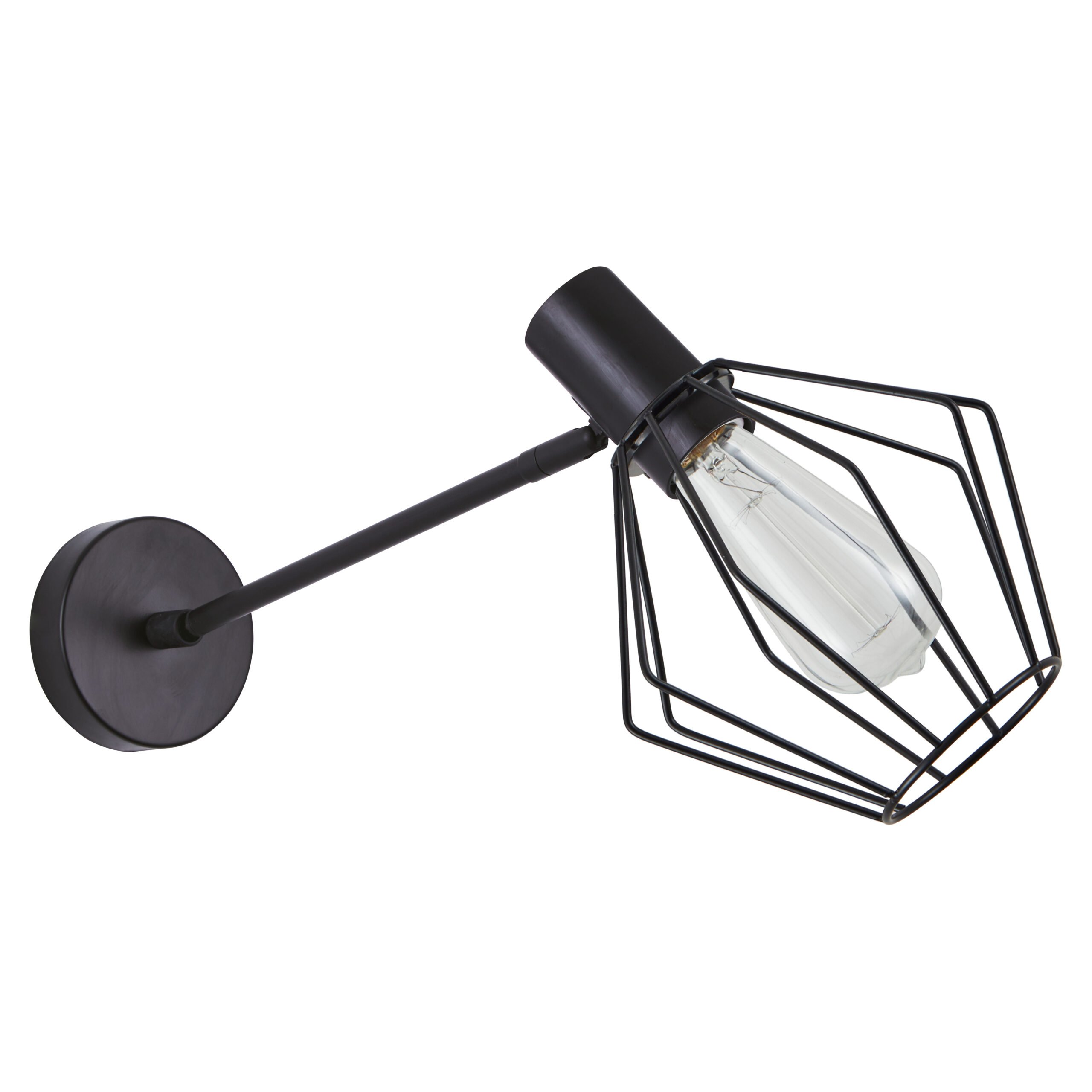 77-8321 SE21-BL-22-GR1 ADEPT BLACK WALL LAMP BLACK METAL GRID+ - Image 1
