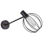 SE21-BL-22-GR2  ADEPT BLACK WALL LAMP BLACK METAL GRID+