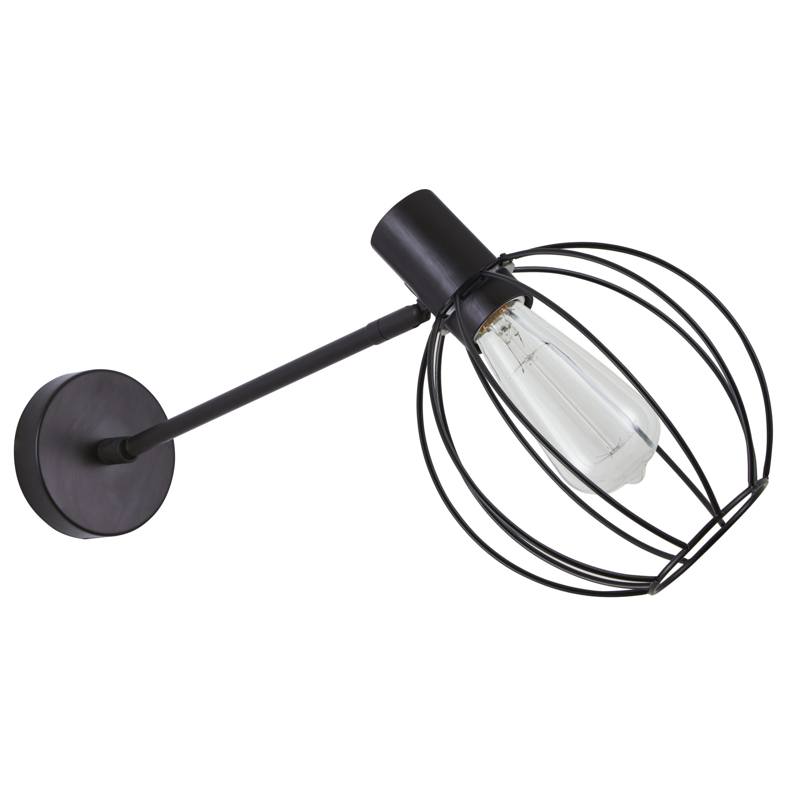 77-8322 SE21-BL-22-GR2 ADEPT BLACK WALL LAMP BLACK METAL GRID+ - Image 1