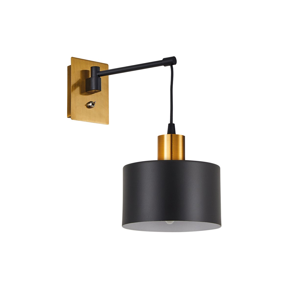 77-8359 SE21-GM-9-MS1 ADEPT WALL LAMP Gold Matt and Black Metal Wall Lamp Black Metal Shade+ - Image 1