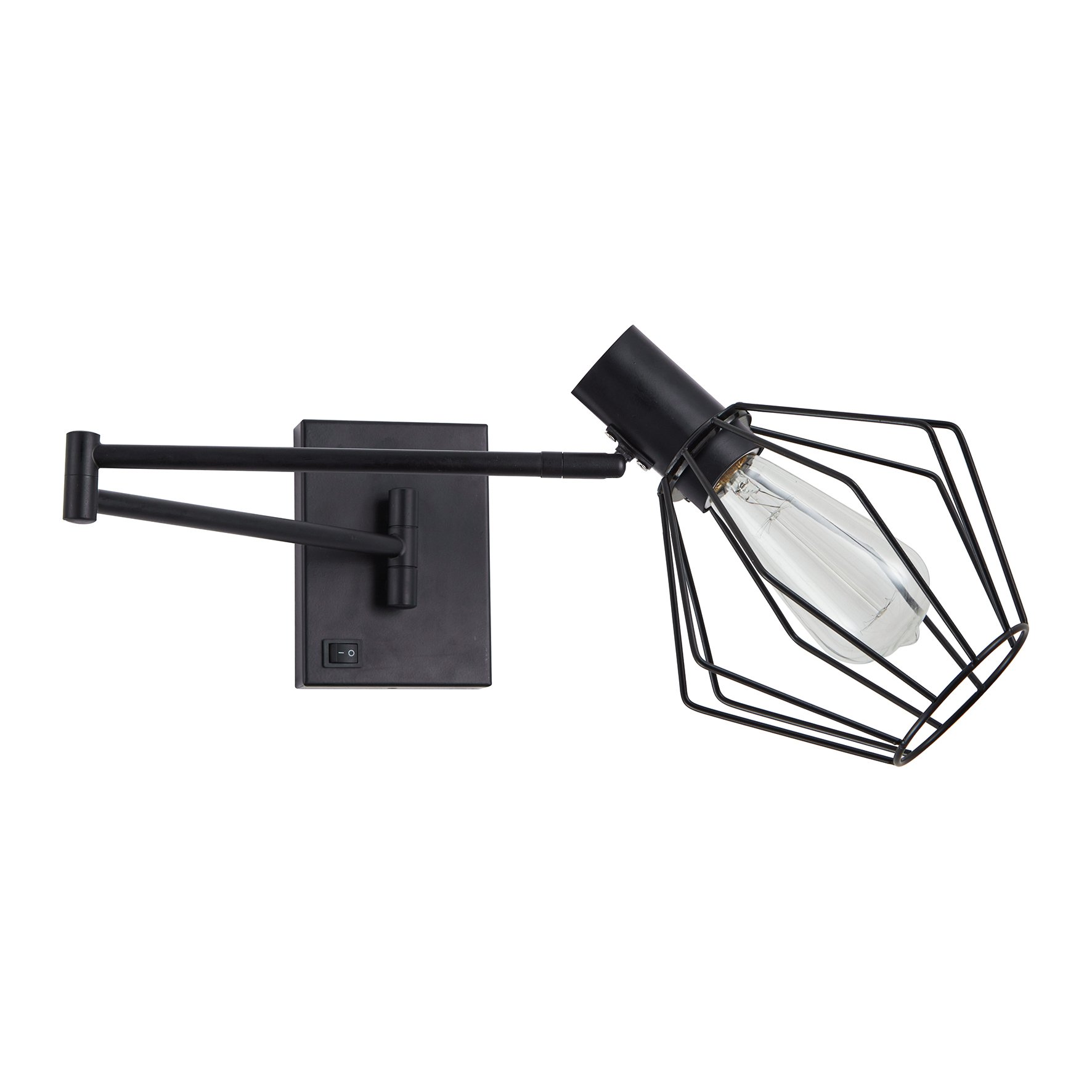 77-8381 SE21-BL-52-GR1 ADEPT WALL LAMP Black Wall Lamp with Switcher and Black Metal Grid+ - Image 1