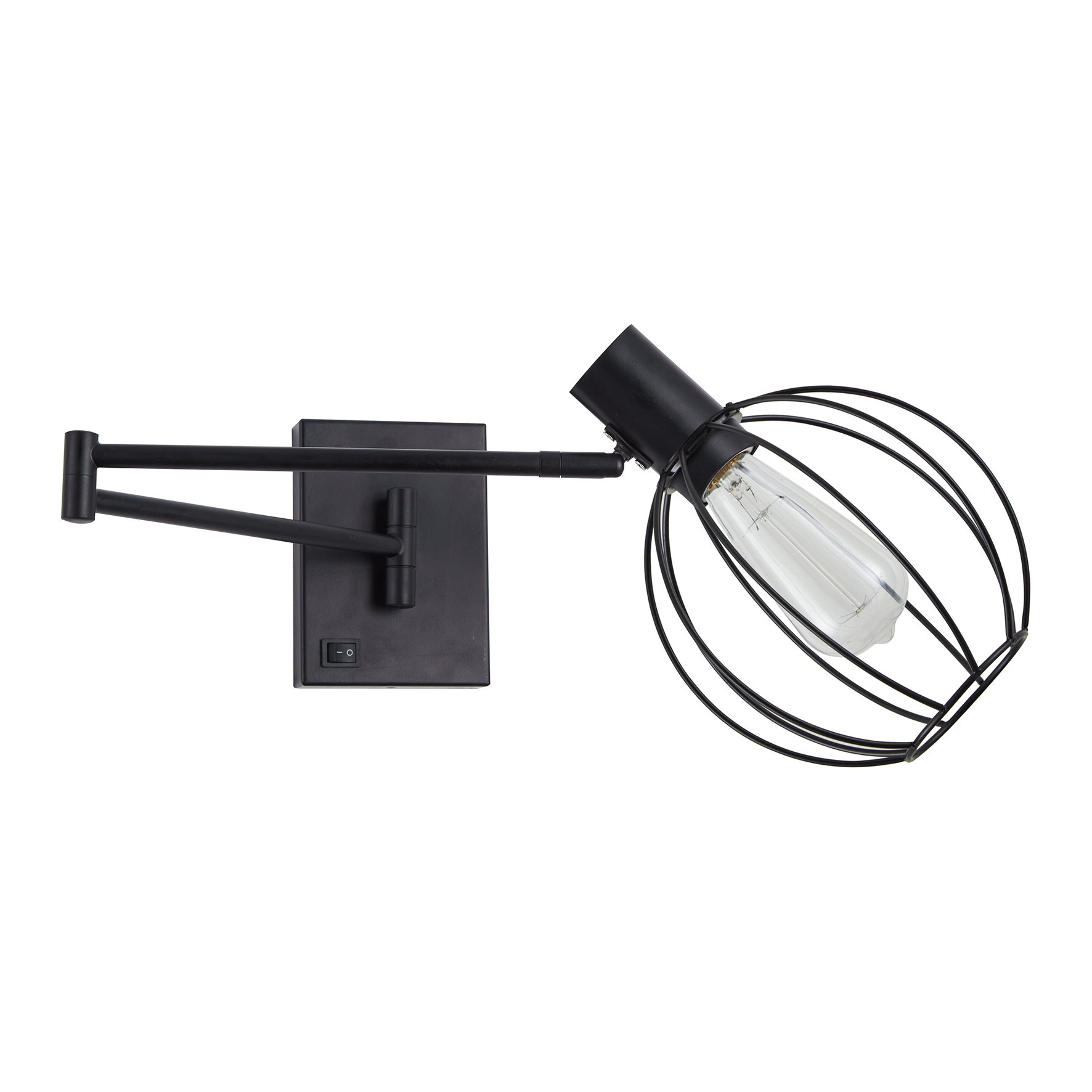 77-8382 SE21-BL-52-GR2 ADEPT WALL LAMP Black Wall Lamp with Switcher and Black Metal Grid+ - Image 1