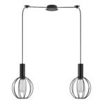 SE21-BL-4-BL2-GR2  ADEPT TUBE Black Pendant Black Metal Grid+
